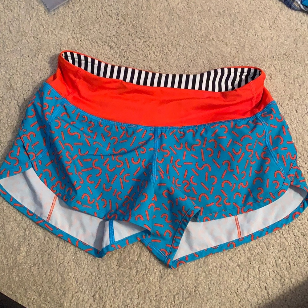 lululemon athletica Blue & Coral Athletic Shorts